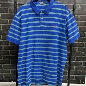Polo by Ralph Lauren Blue and Green Striped Polo Shirt